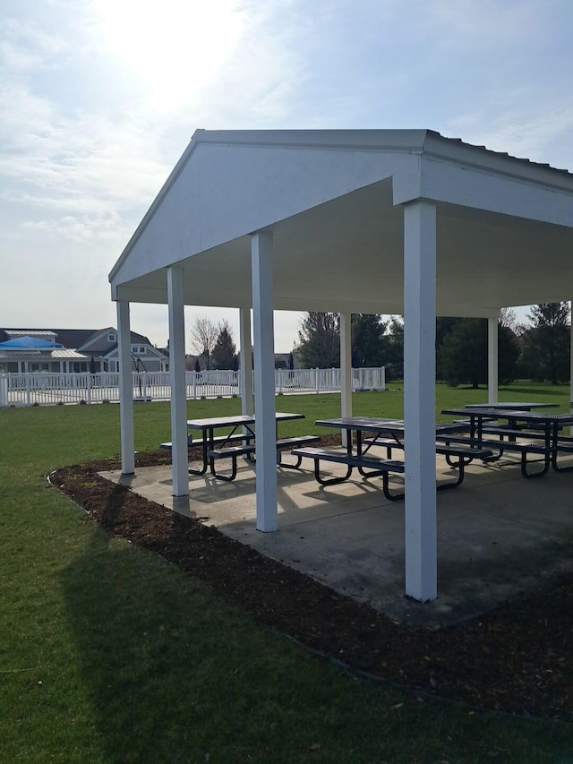 1216 Ellery Grove Ct, Vicksburg, MI 49097 - surrounding community with a gazebo, a lawn, and fence