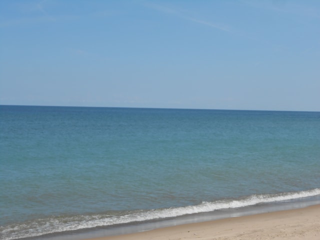 property view of water featuring a view of the beach