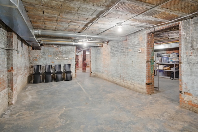 3401 Michigan Ave, Detroit, MI 48216 - unfinished below grade area with brick wall