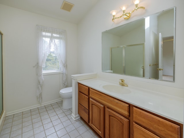6273 S 12th St, Portage, MI 49024 - full bath featuring toilet, visible vents, a shower stall, and vanity