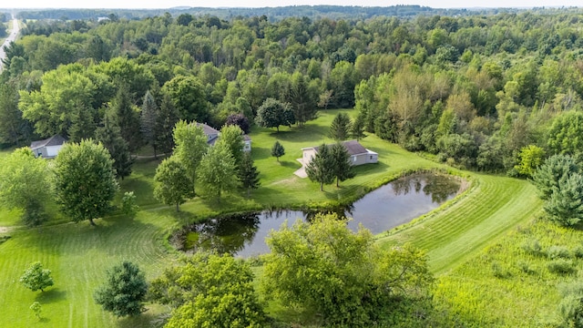 2316 Sugar Riv, Gladwin, MI 48624 - aerial view featuring a water view and a wooded view