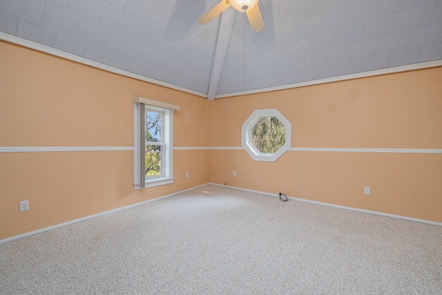 2316 Sugar Riv, Gladwin, MI 48624 - carpeted empty room featuring baseboards and ceiling fan