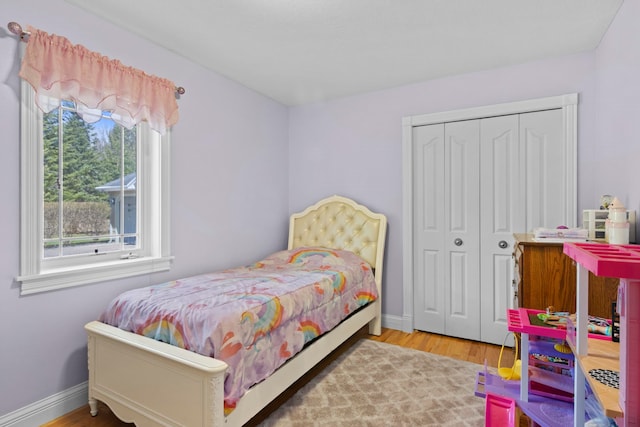9681 Sugar Bush Run, Traverse City, MI 49685 - bedroom with baseboards, wood finished floors, and a closet