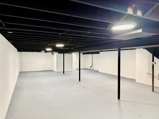 view of finished basement