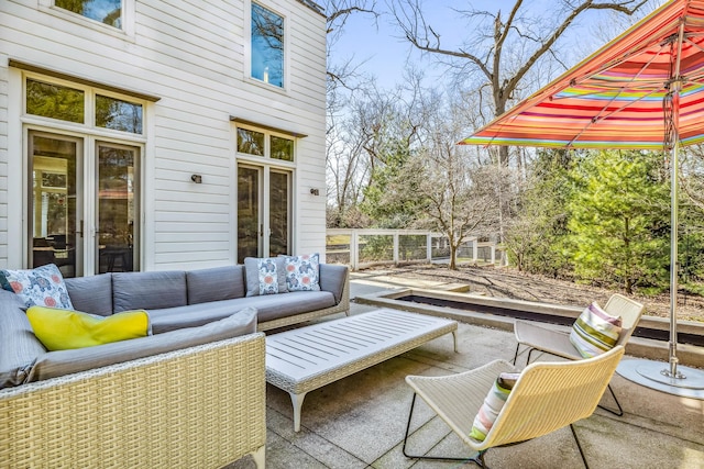 view of patio with outdoor lounge area