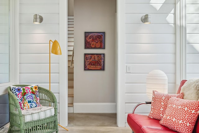 interior space featuring covered porch
