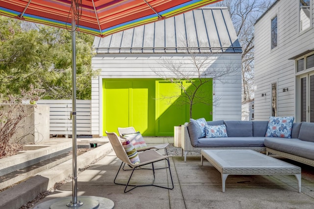 view of patio with an outdoor hangout area