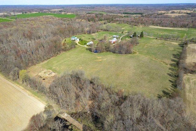drone / aerial view featuring a rural view