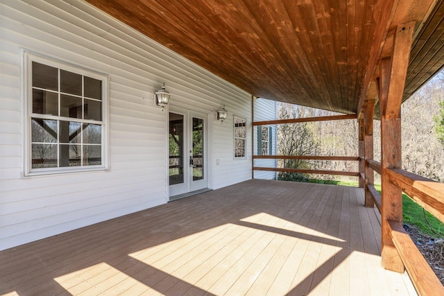 deck with french doors