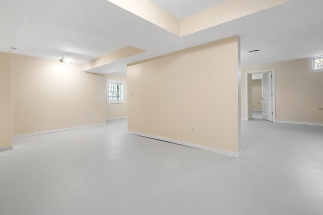 basement with baseboards
