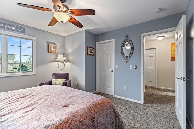 6240 Northridge Hills Dr, Brighton, MI 48116 - carpeted bedroom with baseboards and ceiling fan