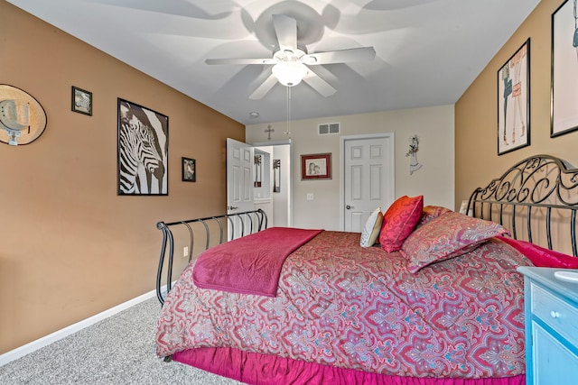 6240 Northridge Hills Dr, Brighton, MI 48116 - bedroom featuring carpet floors, baseboards, and ceiling fan