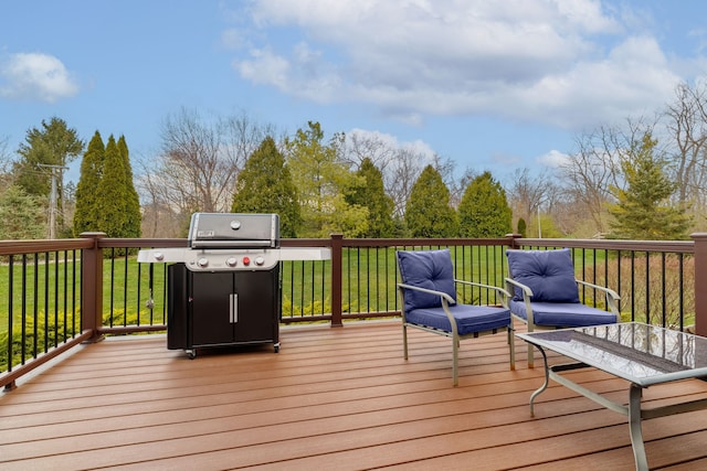 6240 Northridge Hills Dr, Brighton, MI 48116 - wooden deck featuring a lawn