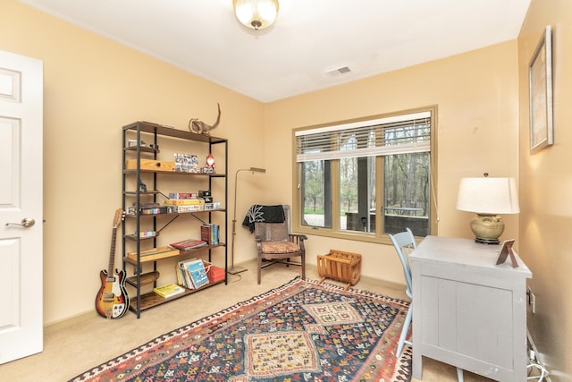 70 Chestnut Ct, Chelsea, MI 48118 - carpeted home office featuring baseboards and visible vents