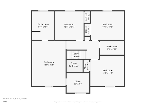 4658 White Pine Ct, Ypsilanti, MI 48197 - floor plan