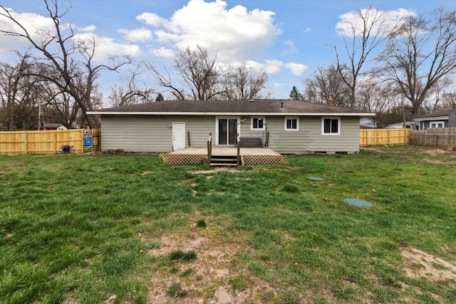 9526 Garden Ter, Commerce Twp, MI 48382 - back of house with a lawn, a deck, and fence