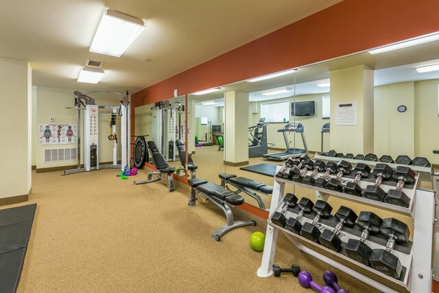 27 Library St NE Unit 601, Grand Rapids, MI 49503 - workout area featuring carpet floors and baseboards