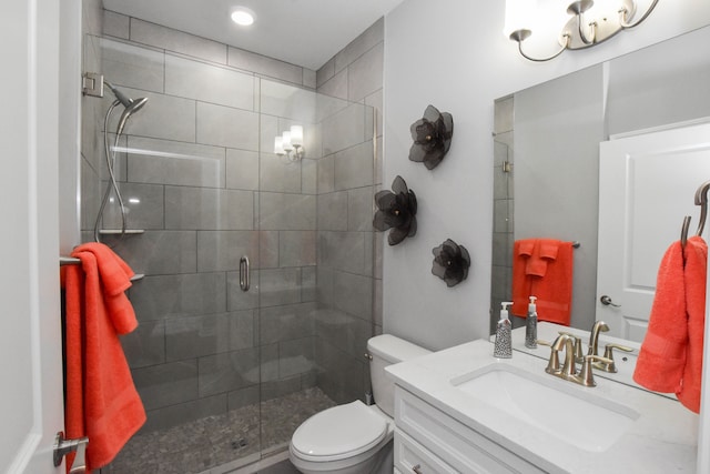4336 Silica Dr, Lake Orion, MI 48359 - full bath with toilet, a stall shower, recessed lighting, and vanity