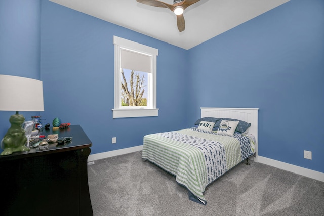 21373 Sail Bay Dr, Cassopolis, MI 49031 - bedroom featuring baseboards, carpet flooring, and ceiling fan