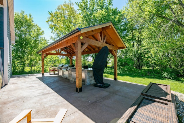 21373 Sail Bay Dr, Cassopolis, MI 49031 - view of patio with exterior kitchen and a gazebo