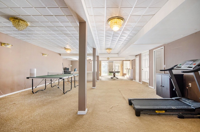 28909 Hidden Trl, Farmington Hills, MI 48331 - workout area with carpet floors and baseboards