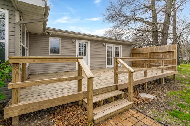 deck featuring french doors