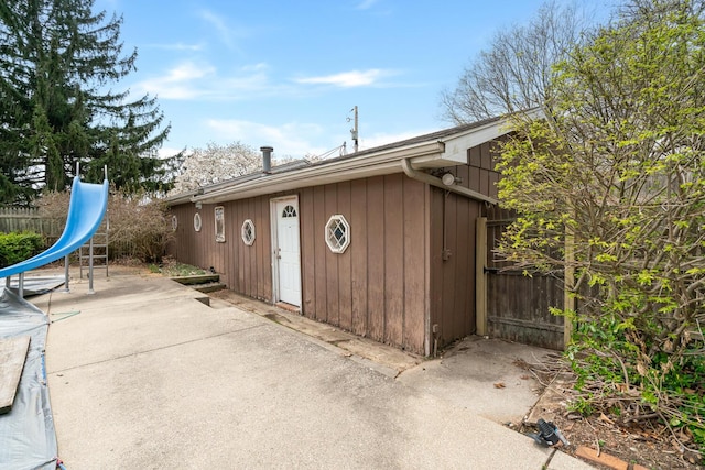 exterior space featuring a patio and fence
