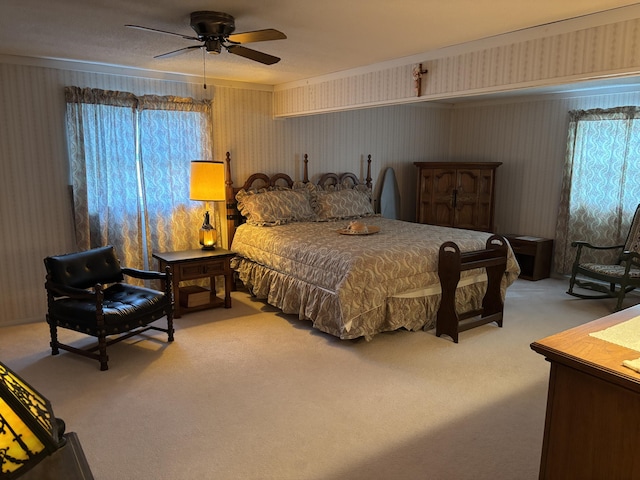 1026 Lakeview Dr, Brooklyn, MI 49230 - carpeted bedroom featuring a ceiling fan