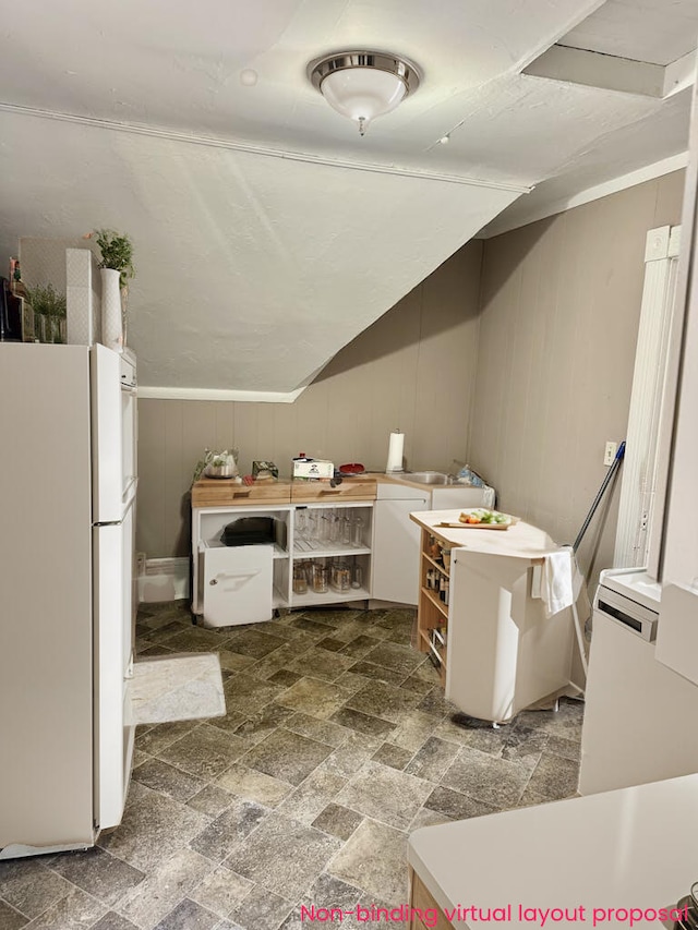 interior space with vaulted ceiling