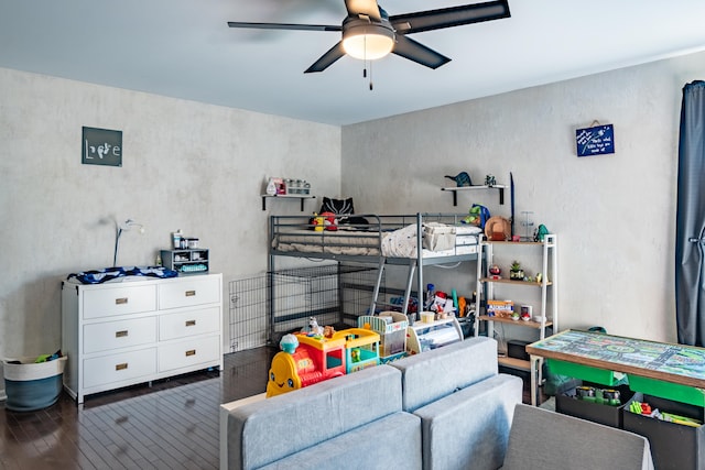 1242 Bay, Holly, MI 48442 - bedroom featuring ceiling fan and hardwood / wood-style floors