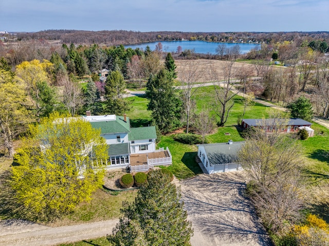 11811 Laird Rd, Brooklyn, MI 49230 - drone / aerial view featuring a water view and a forest view