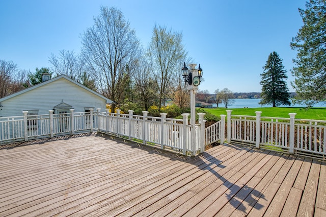 11811 Laird Rd, Brooklyn, MI 49230 - wooden deck with a yard and a water view