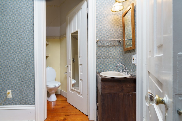 11811 Laird Rd, Brooklyn, MI 49230 - bathroom featuring wood finished floors, toilet, and vanity
