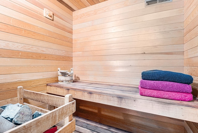 view of sauna