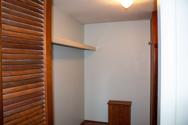 walk in closet with wood finished floors
