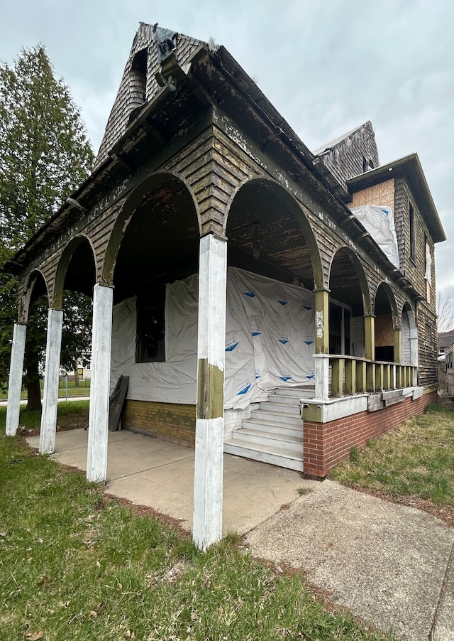 exterior space with covered porch