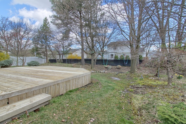 view of yard featuring fence