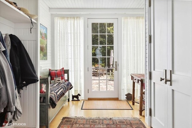 interior space with wood finished floors
