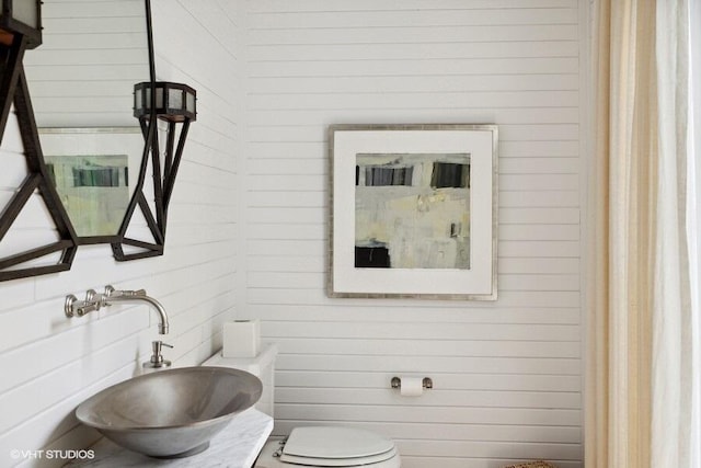 bathroom with a sink and toilet