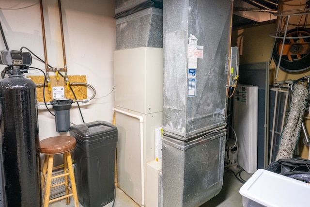 utility room with heating unit