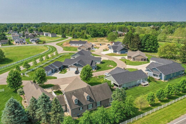 bird's eye view with a residential view