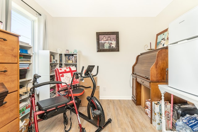 48320 Martz Rd, Michigan, MI 48111 - exercise area with baseboards and wood finished floors