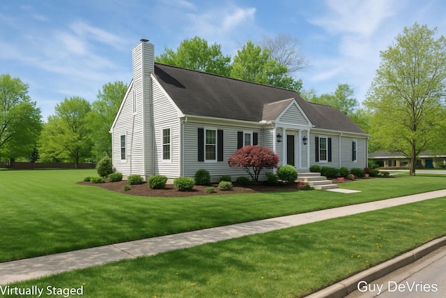 2658 Golfridge Dr SE, Grand Rapids, MI 49546 - view of front of property with a chimney, a front lawn, and roof with shingles