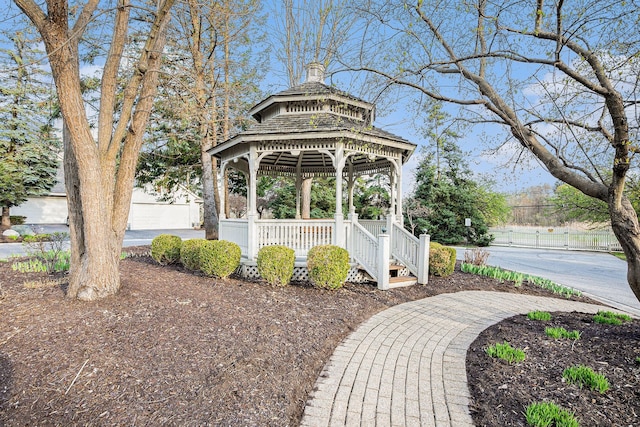 exterior space featuring a gazebo