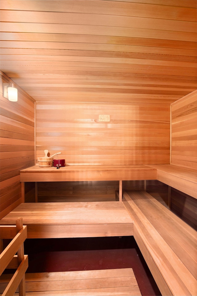 view of sauna