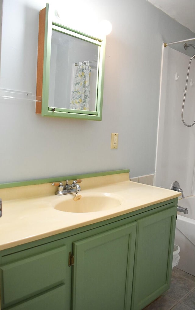 325 E Leroy St, Burlington, MI 49029 - bathroom with toilet, vanity, and shower / bathtub combination with curtain