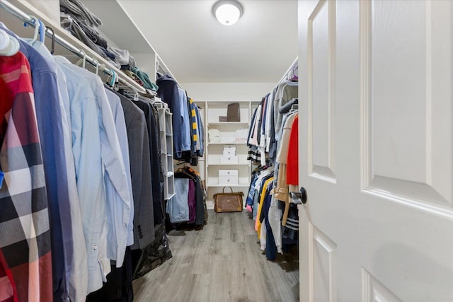 spacious closet featuring wood finished floors