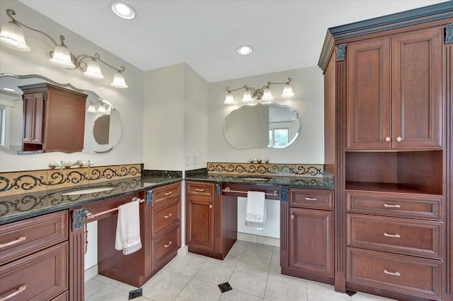 2485 Kimberly Fair St, Rochester Hills, MI 48309 - bathroom with tile patterned flooring, vanity, and recessed lighting