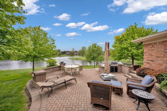 2485 Kimberly Fair St, Rochester Hills, MI 48309 - view of patio / terrace with a water view, outdoor dining area, and outdoor lounge area