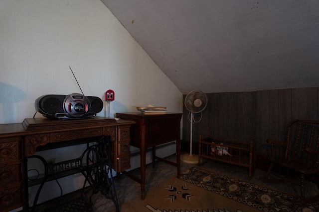 bonus room with baseboard heating and vaulted ceiling